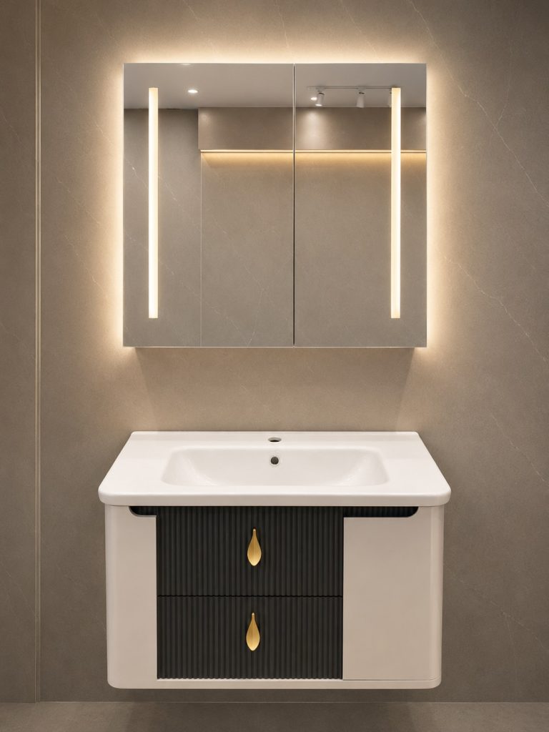 Bộ tủ chậu nhựa PVC cao cấp KRATEN 606B-80