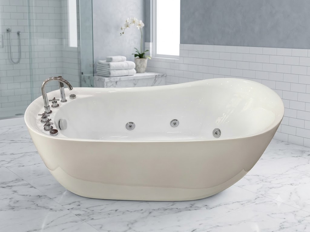 Bồn tắm nằm massage KRATEN KTBT01-17M kích thước 1700 × 760 × 750 mm