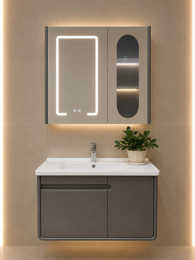 Bộ tủ lavabo cao cấp KRATEN P627X-80 Xám